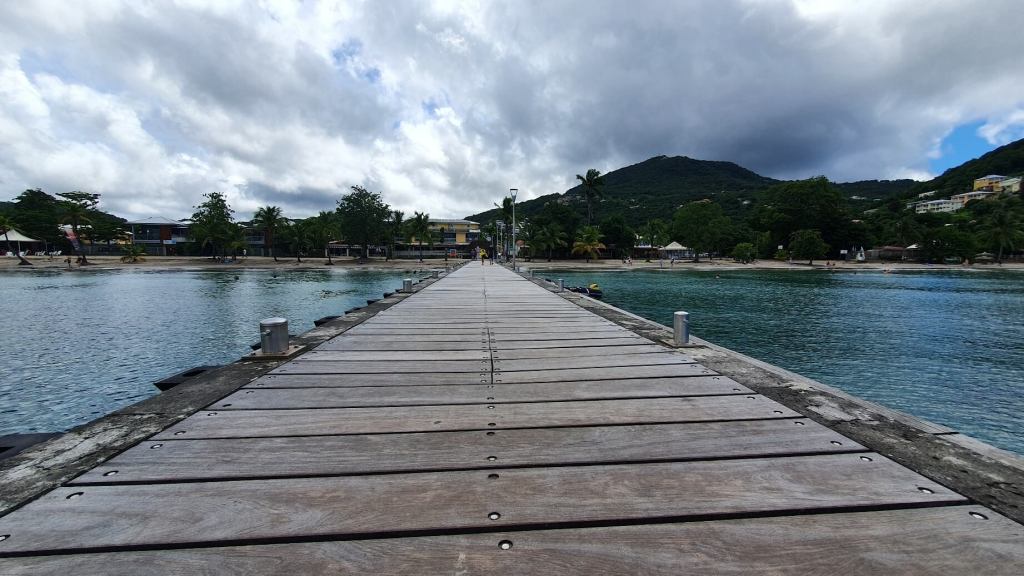 Bootssteg am Stand Anse à l'Ane
