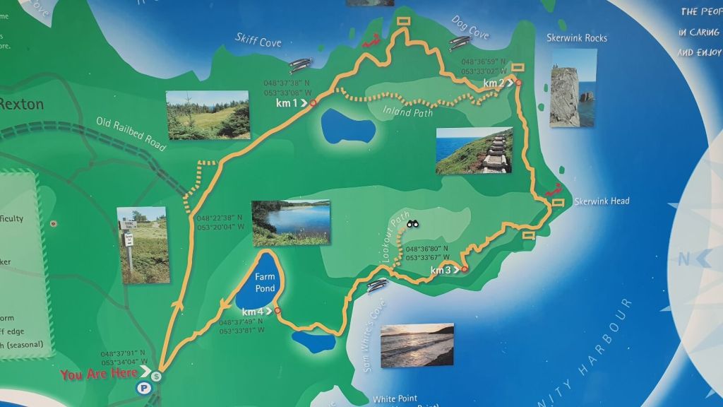 Karte zum Sherwink Trail - Neufundland