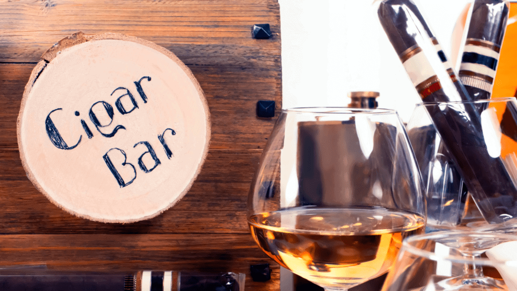 cigar bar at wedding