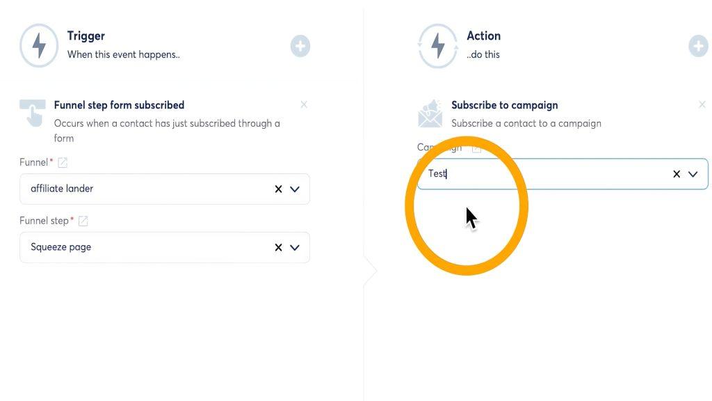 Now select the campaign you want to use