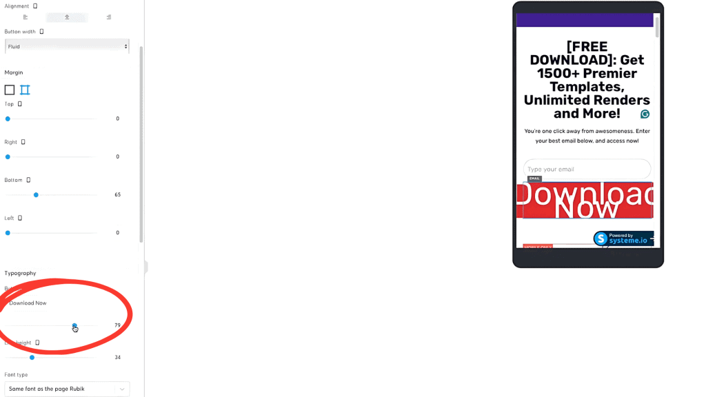 Resize Call-to-Action (CTA) Buttons