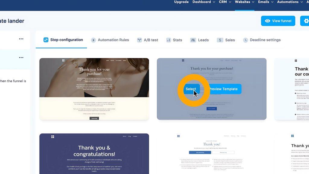 Creating a New Thank You Page from Scratch