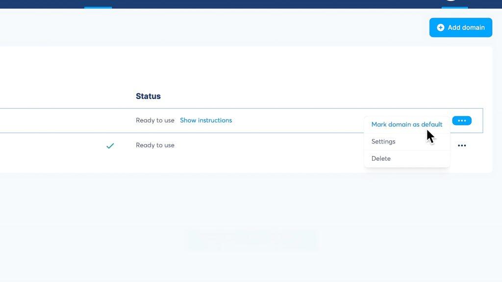 Set Your Domain as Default in Systeme.io.
