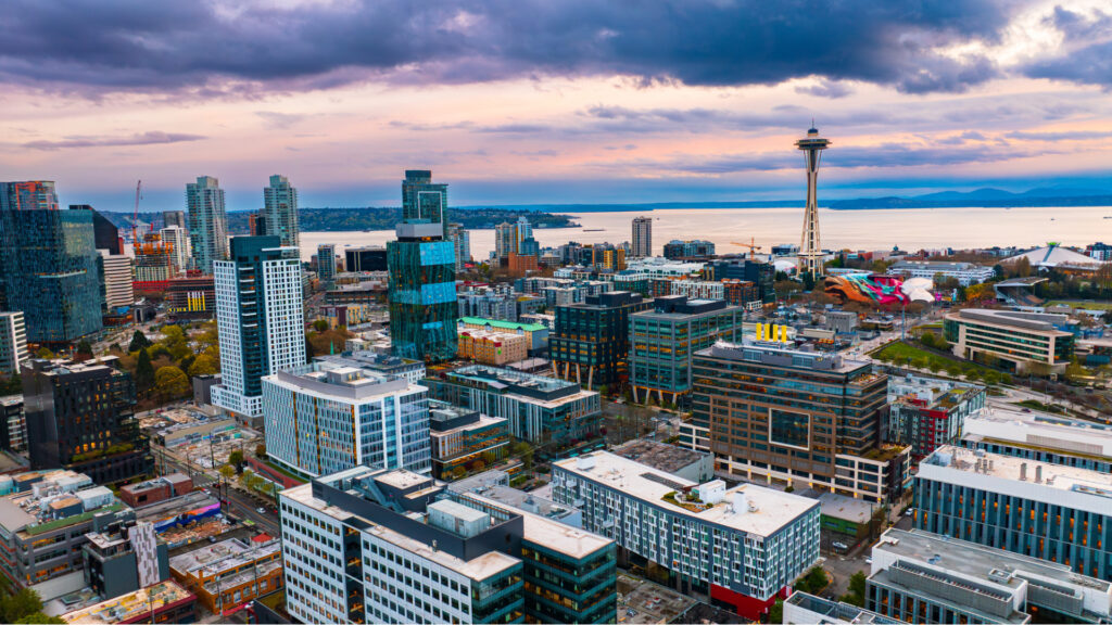 Seattle skyline view representing Crest Cleaning Services, trusted commercial and janitorial cleaning company serving Seattle, Bellevue, and Kent since 2011.