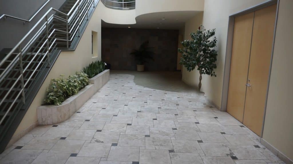 Canwood Lobby interior before redesign view to office entrance