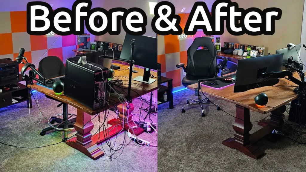 Before and after workspace organization