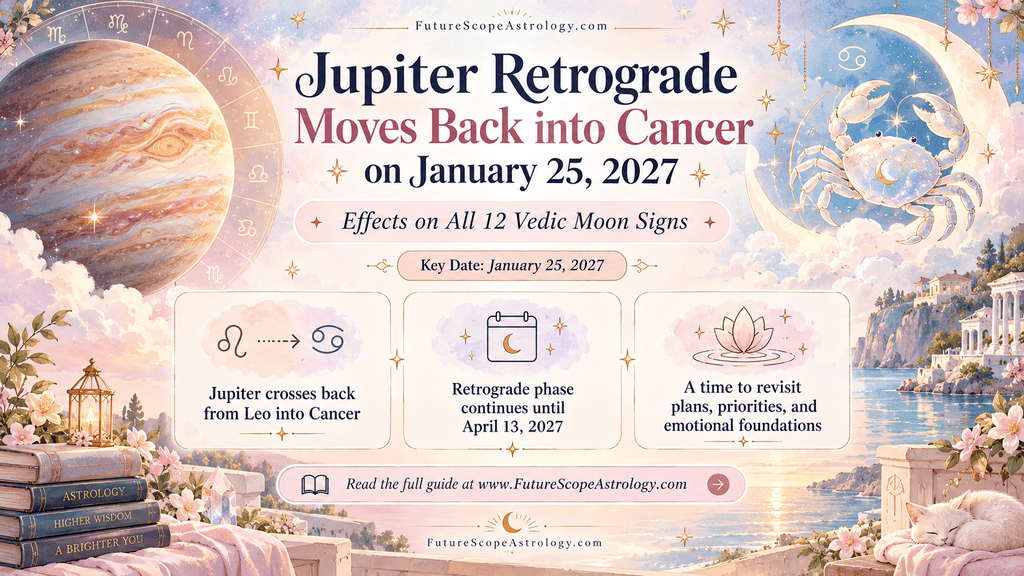 Jupiter Retrograde in Cancer January 2027: Effects on All 12 Vedic Moon Signs