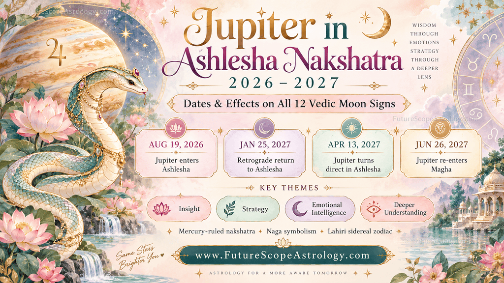 Jupiter Transit in Ashlesha Nakshatra 2026–2027: Dates & Effects on All 12 Vedic Moon Signs