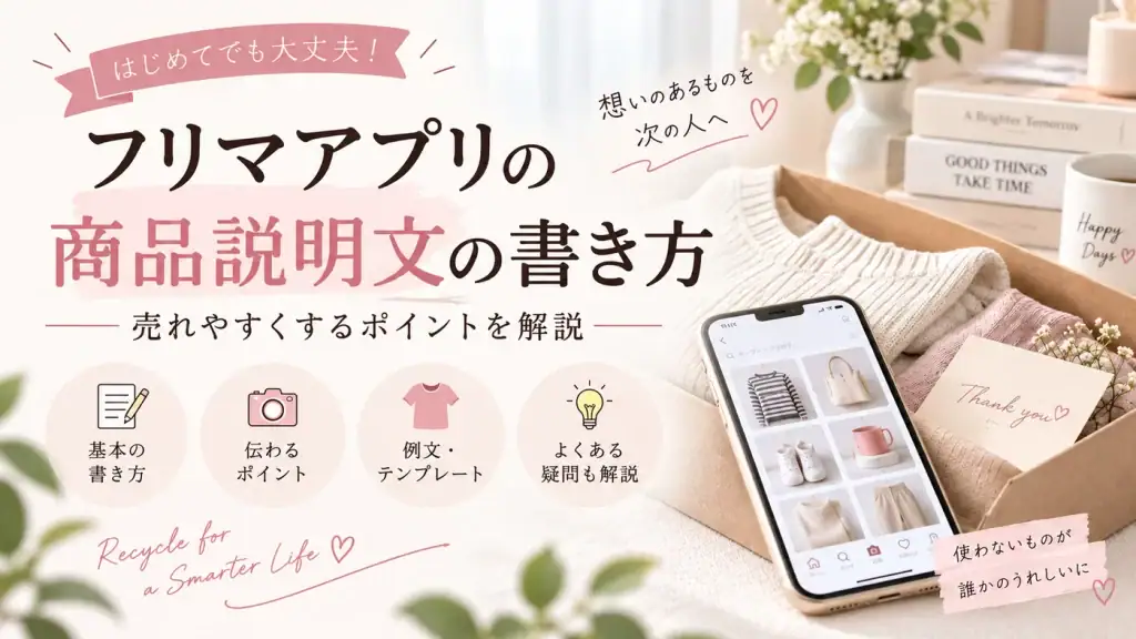 フリマアプリ商品説明分の書き方イメージ画像