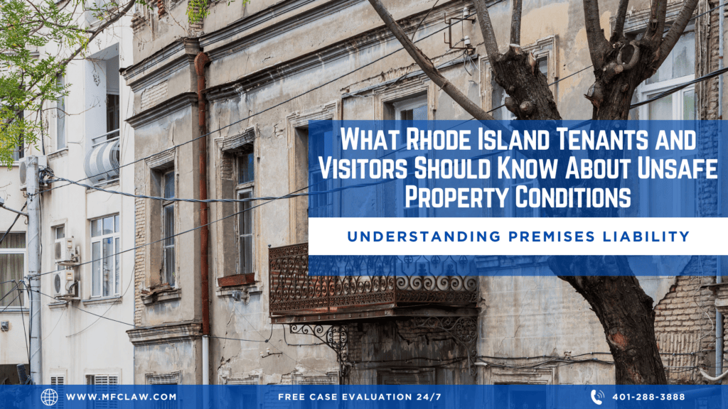 Tenant encountering unsafe stairs and damaged property conditions at a Rhode Island rental home