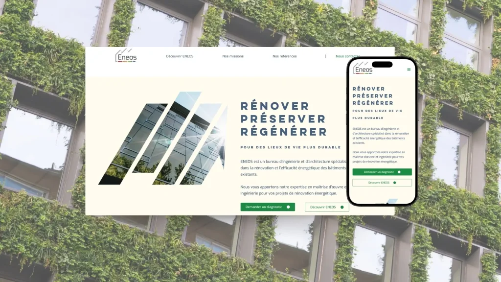 paw-in- création de site web - site desktop et mobile - Eneos