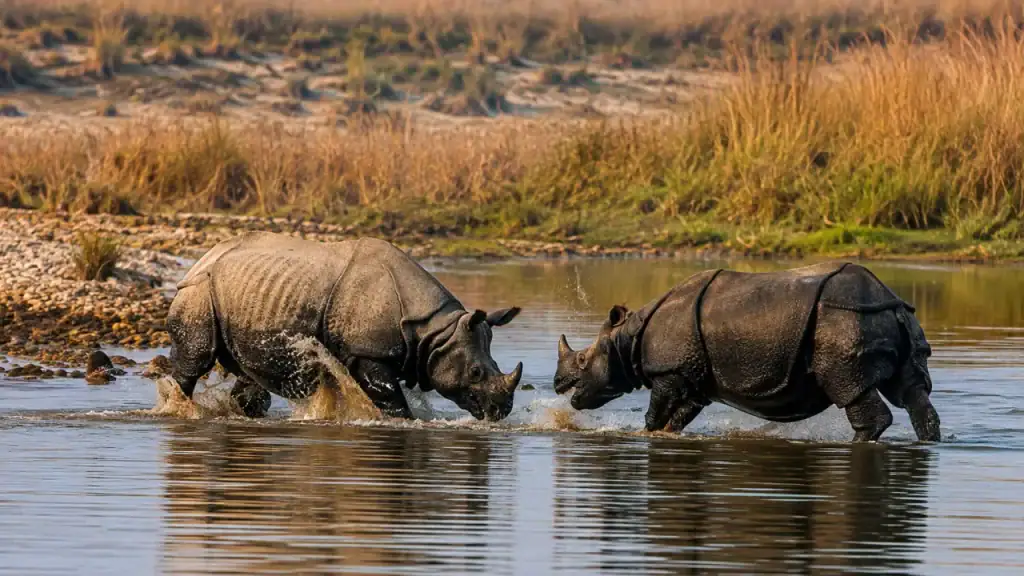 Meet Nepal's "Townie" Rhinos: The Giants Who Wander Sauraha's Streets Like Locals