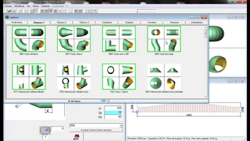 Interfaz sofware Logitrace usado en la pailería