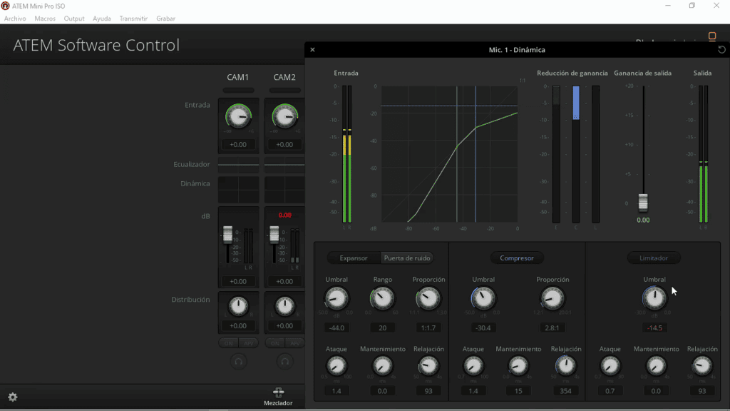 Procesador audio ATEM Mini