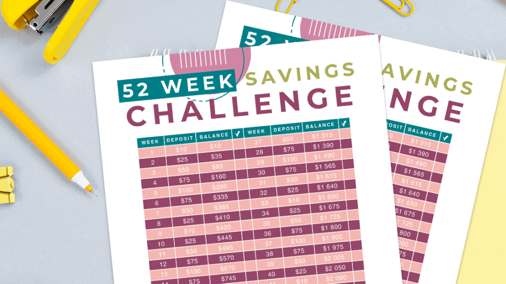 52 Week Saving Challenge Budget Printable