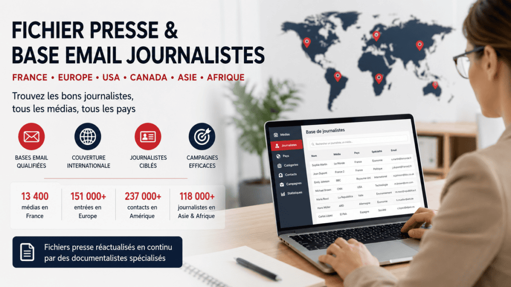 fichier presse base email journalistes