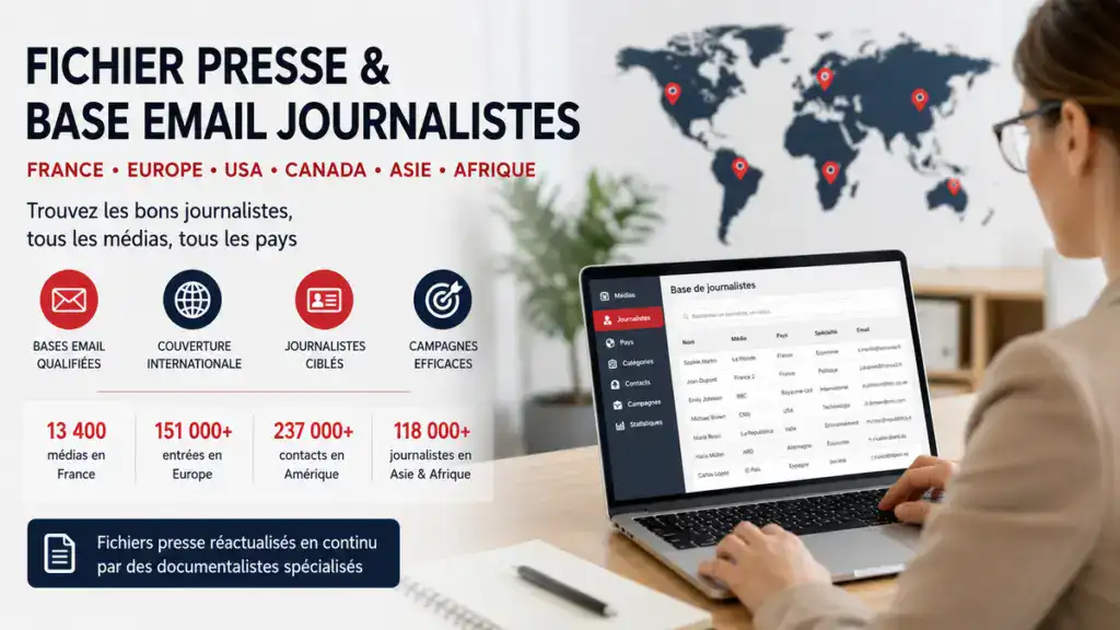 Base emails journalistes et médias – contacts presse 24Presse Base emails journalistes et médias pour cibler les contacts presse