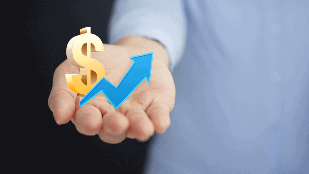 cash symbol and arrow