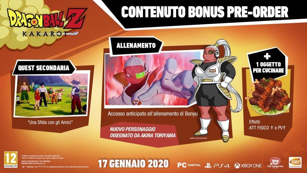 dragon ball z kakarot bonus preordini