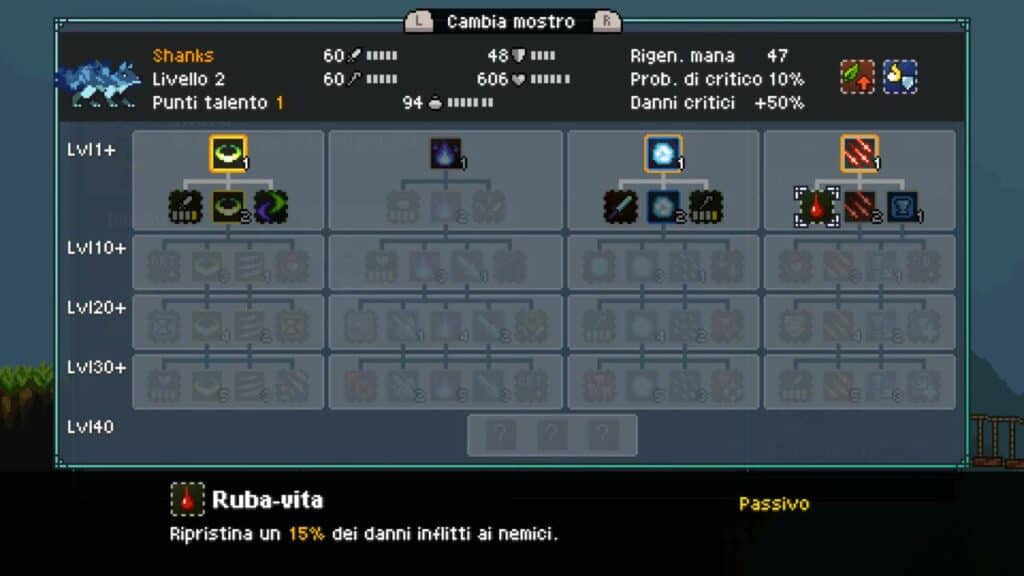 monster sanctuary talenti