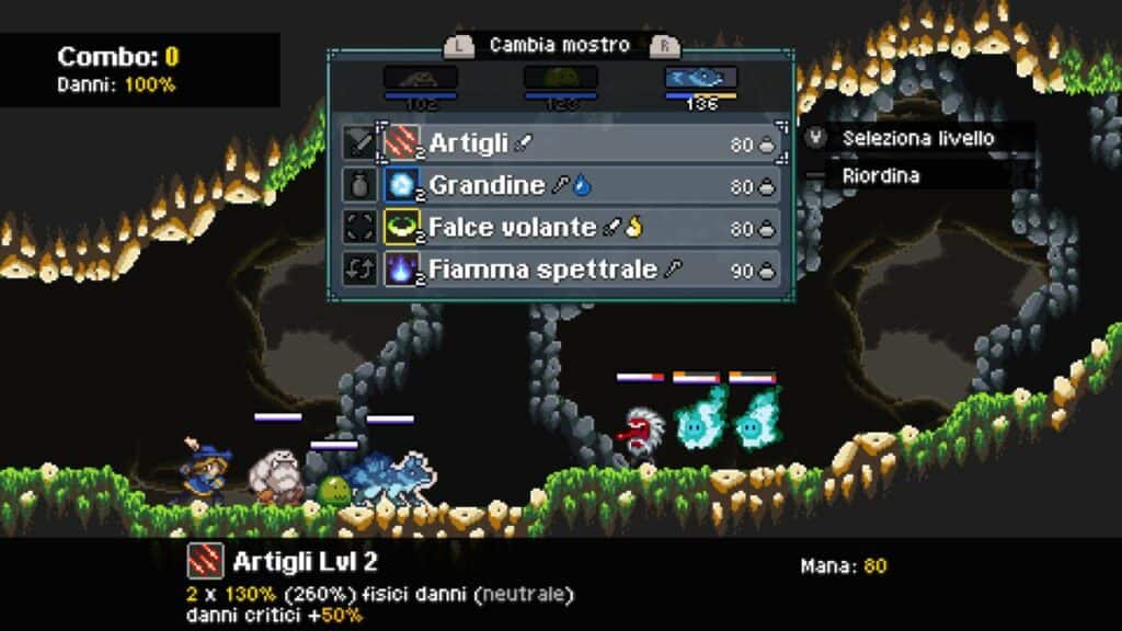 monster sanctuary combattimento