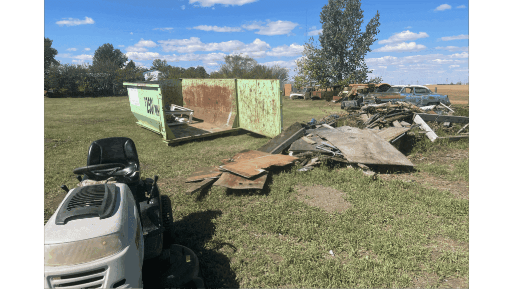 yard cleanup a week before getting laid off from work