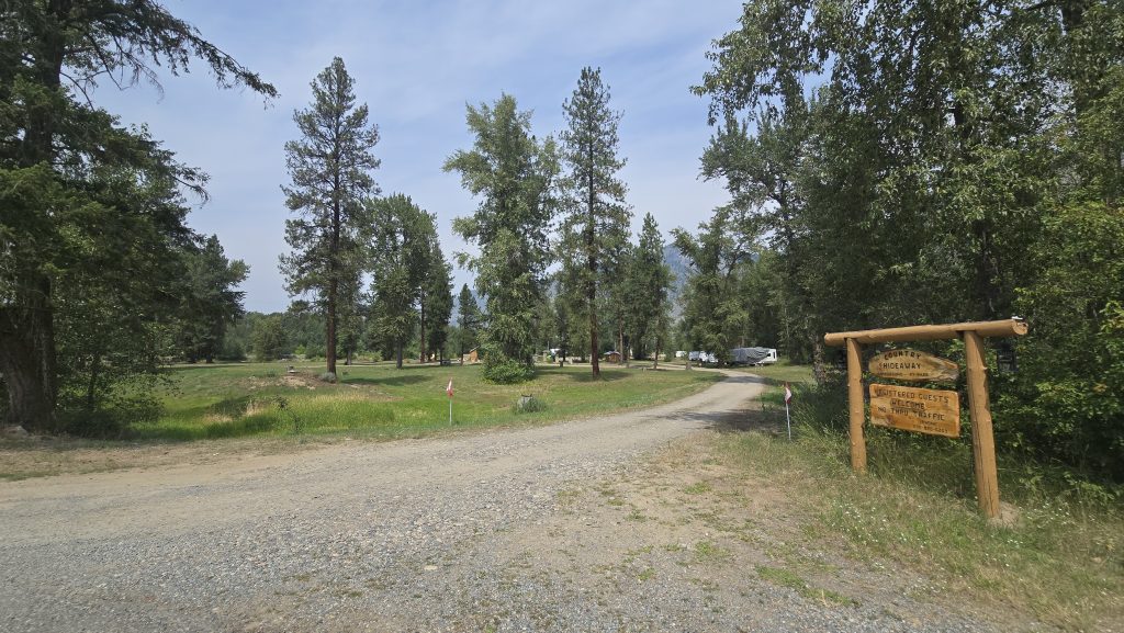 BC RV park for sale — Kettle River frontage at Country Hideaway RV Park & Campground, Grand Forks, BC