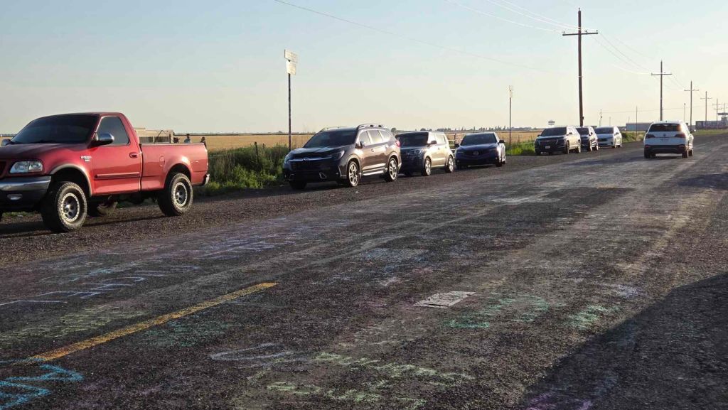 Parken an der Cadillac Ranch in Amarillo Texas