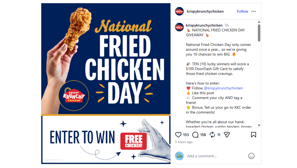 National Fried Chicken Day Sweepstakes