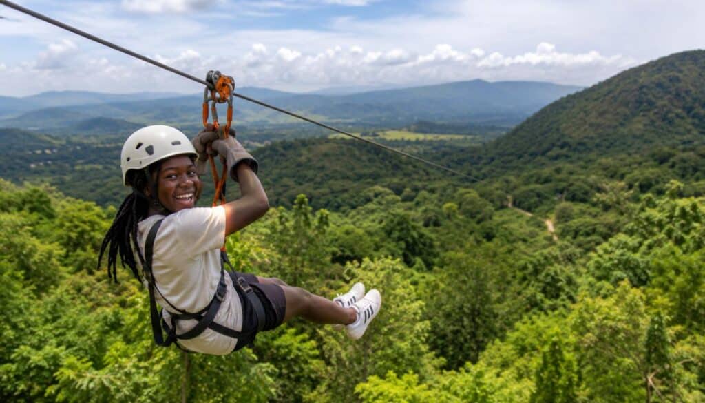 Black Girl Ziplining