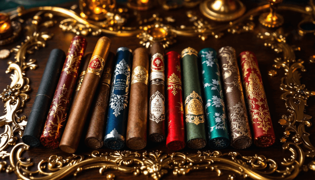 Beautiful display of cigar bands and flavors for events