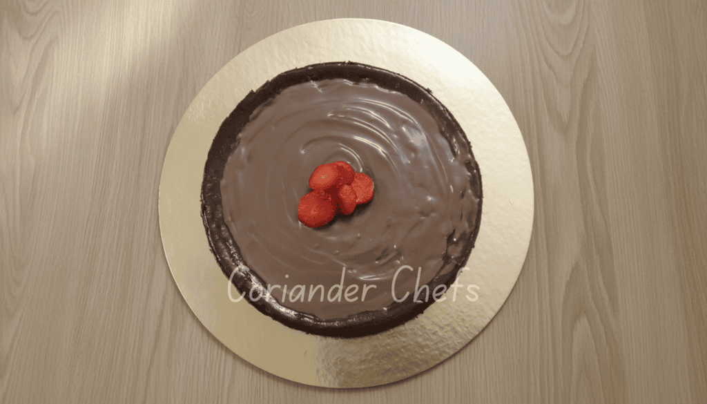 Chocolatey Cheese cake with strawberry toppings
