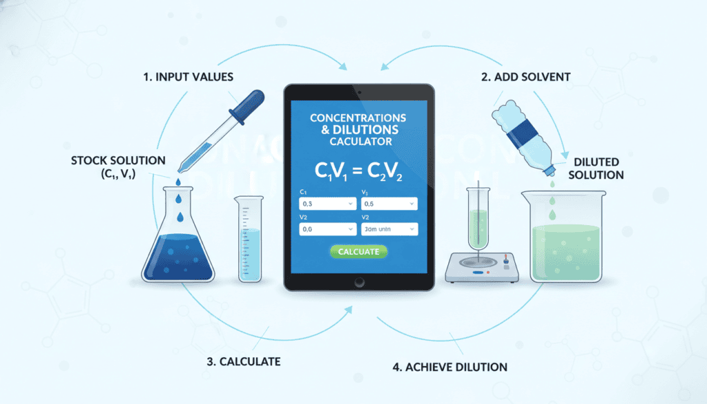 Concentrations and Dilutions Calculator
