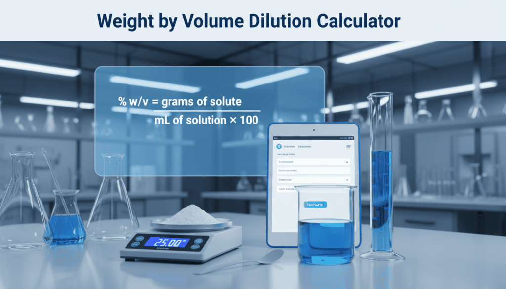weight by volume dilution calculator