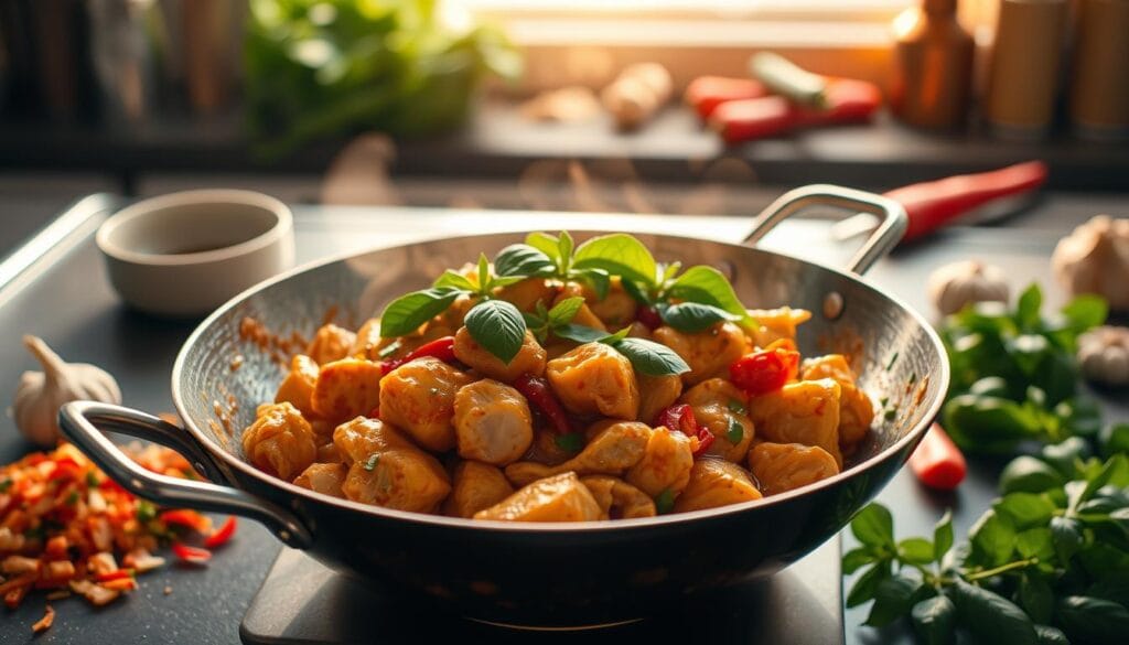 Spicy Basil Chicken Cooking Process Spicy Basil Chicken Cooking Process