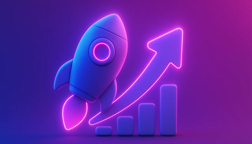 Neon-Diagramm mit steil steigendem Balken