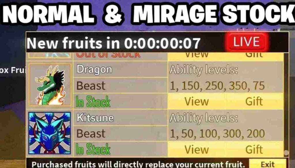 Blox Fruit Stock Mirage example image
