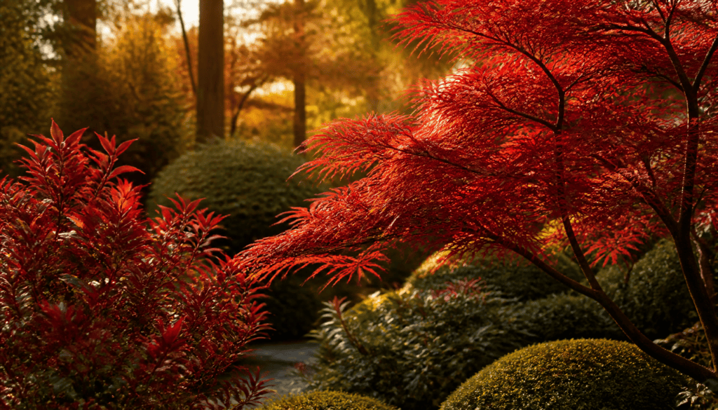 arbre à feuilles rouges