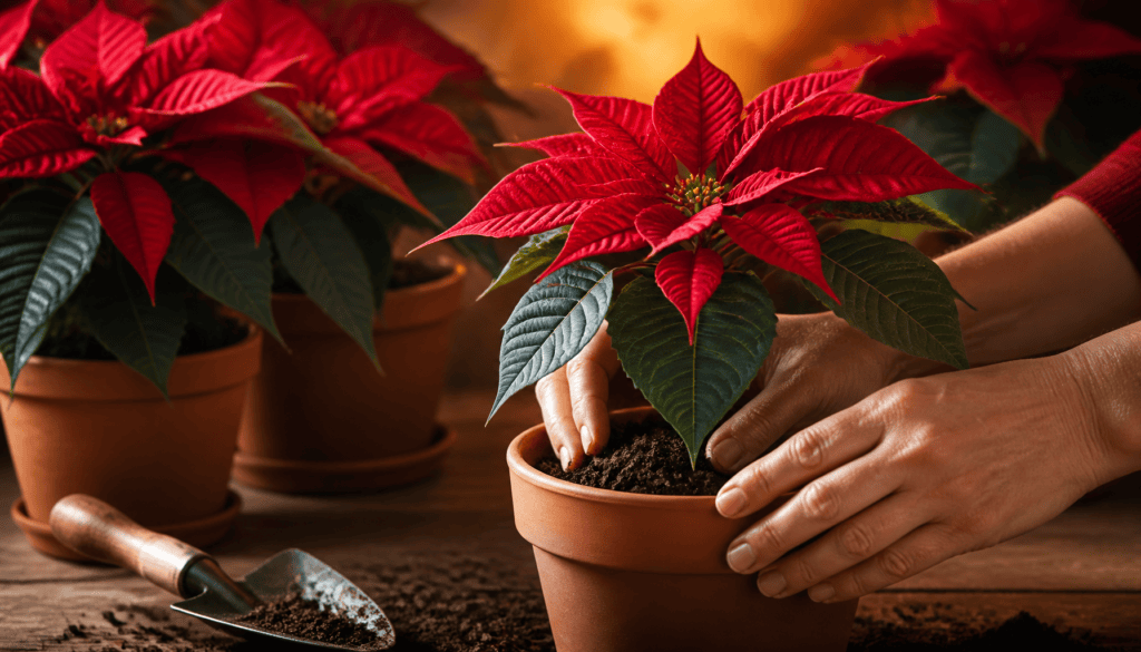 planting poinsettia