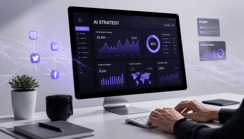 créer stratégie social media ia
