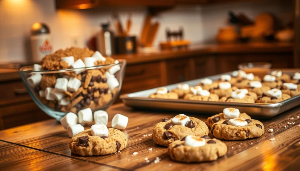Easy S'mores Cookies Baking Process Easy S'mores Cookies Baking Process