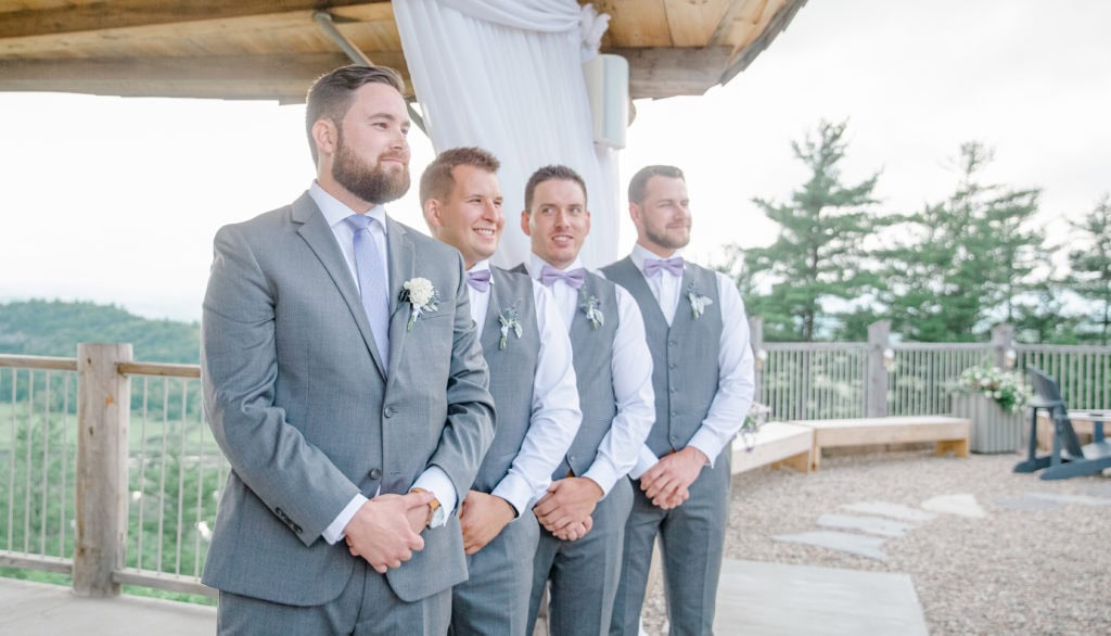 Groom Shot - Seeing his Bride for the First Time Walking down the Aisle - Lavender Rain Inspired Wedding - Le Belvedere- Grey Loft Studio- Ottawa Wedding Photographer - Affordable - Cheap - Fine Art - Best - Kanata Photographer - Wedding Videographer Ottawa - Light and Airy - Beautiful - Timeless - Organic Photographer Carp - Stittsville