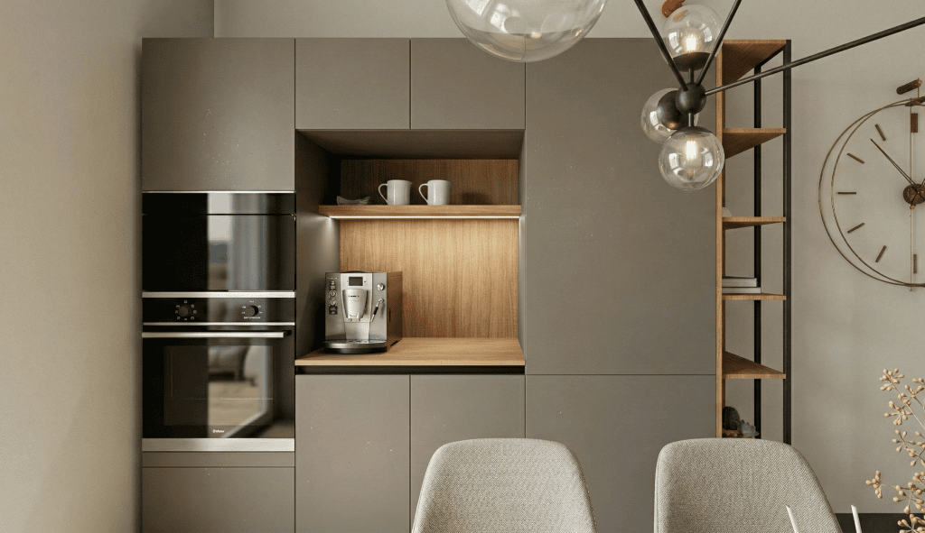 Cucina con coffee station Febal Casa Frattamaggiore
