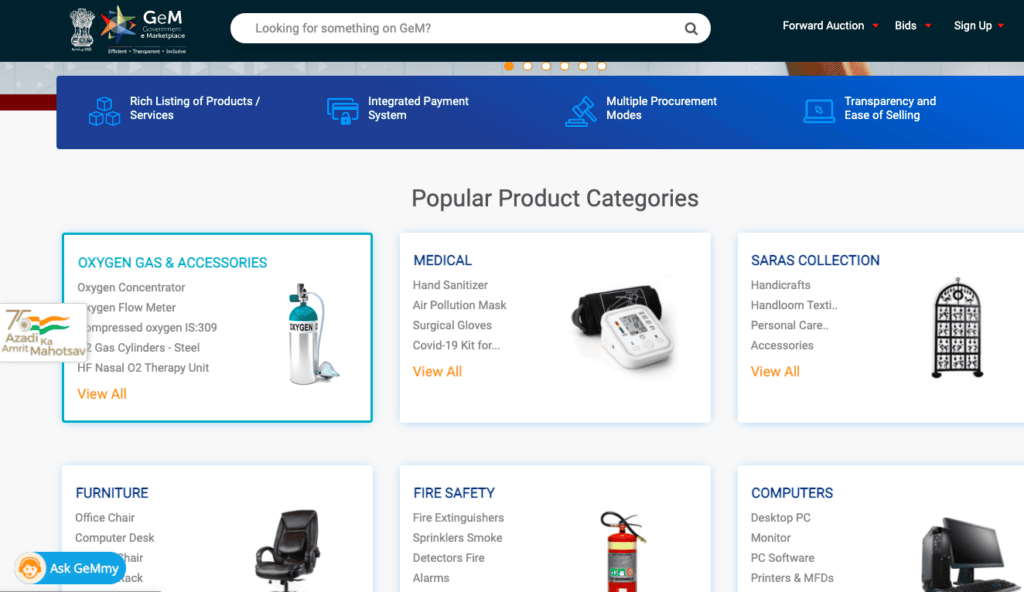 GeM Ecommerce government marketplace