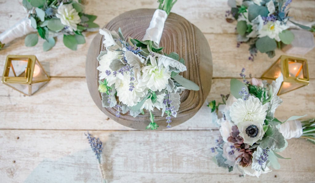Bouquet Shot - All Bouquet's ready to go before the Ceremony - Lavender Rain Inspired Wedding - Le Belvedere- Grey Loft Studio- Ottawa Wedding Photographer - Affordable - Cheap - Fine Art - Best - Kanata Photographer - Wedding Videographer Ottawa - Light and Airy - Beautiful - Timeless - Organic Photographer Carp - Stittsville