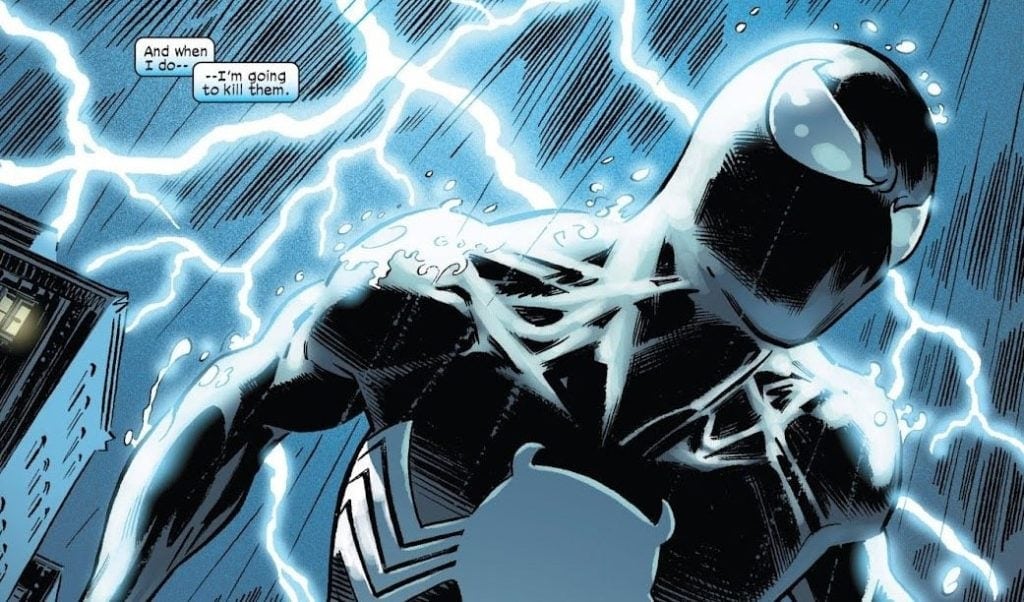 spider man back in black costume nero