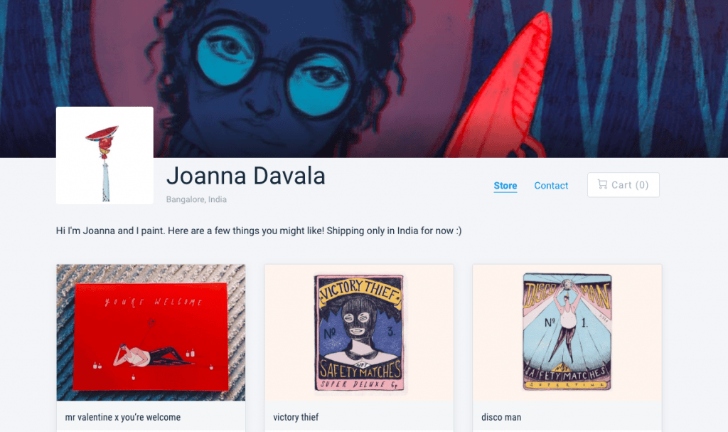 joanna davala - mojoStores August - Instamojo