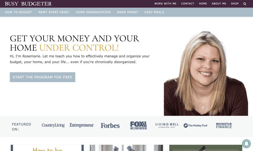 successful mom blog busy budgeter