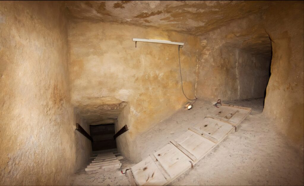 Underground tunnel system discovered beneath the Great Pyramid, offering new insights into ancient Egyptian architecture.