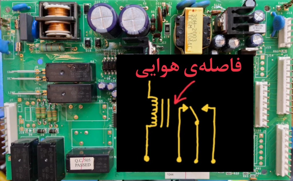 فاصله هوایی که در داخل رله وجود دارد